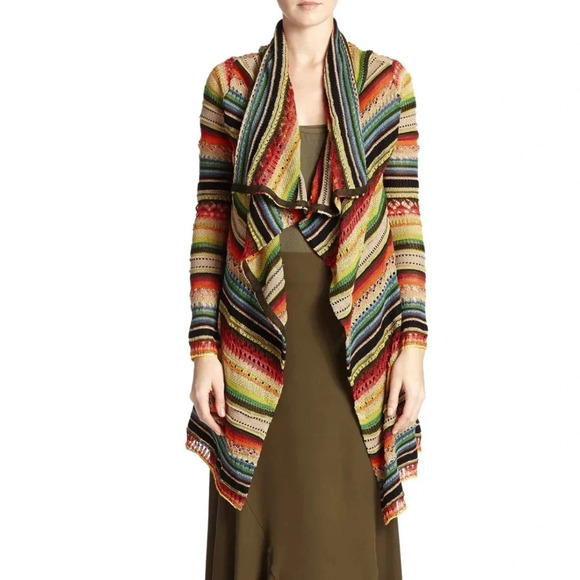 POLO Ralph Lauren Draped Cardigan Sweater Bright Serape Preppy Bohemian Small - Picture 1 of 14